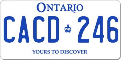 ON license plate CACD246