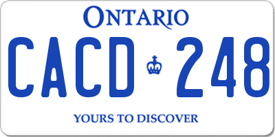 ON license plate CACD248