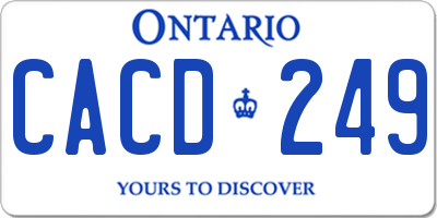 ON license plate CACD249