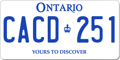 ON license plate CACD251