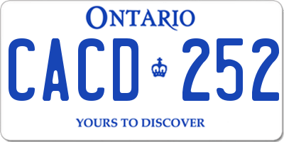 ON license plate CACD252