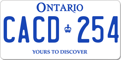 ON license plate CACD254