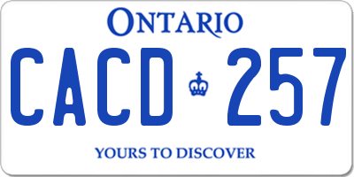 ON license plate CACD257