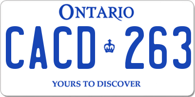 ON license plate CACD263