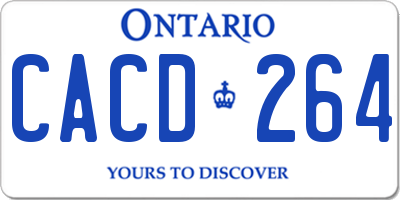 ON license plate CACD264