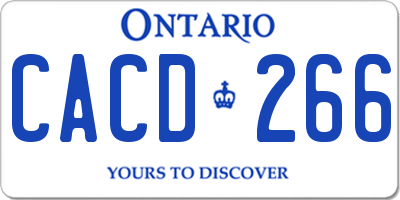 ON license plate CACD266