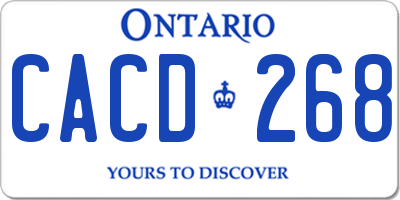 ON license plate CACD268