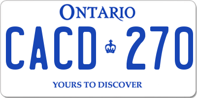 ON license plate CACD270