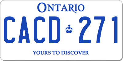 ON license plate CACD271