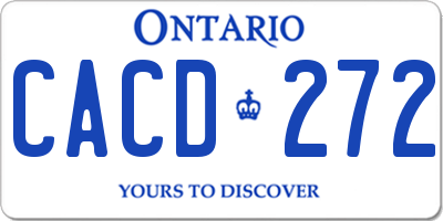 ON license plate CACD272