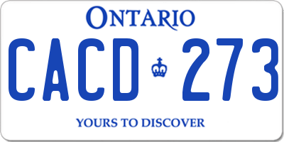 ON license plate CACD273