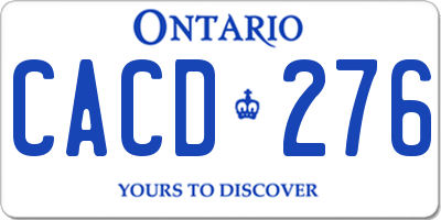 ON license plate CACD276