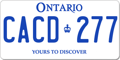 ON license plate CACD277