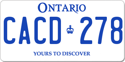 ON license plate CACD278