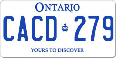 ON license plate CACD279