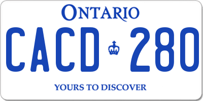 ON license plate CACD280