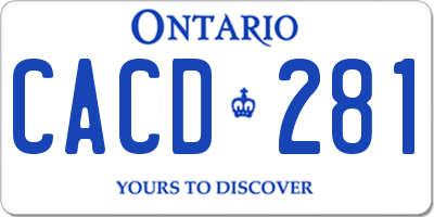 ON license plate CACD281