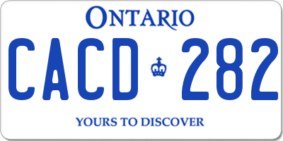 ON license plate CACD282