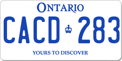 ON license plate CACD283