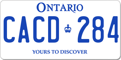 ON license plate CACD284