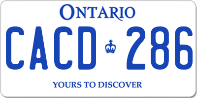 ON license plate CACD286