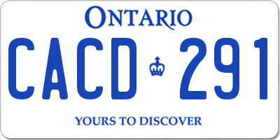 ON license plate CACD291