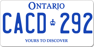 ON license plate CACD292