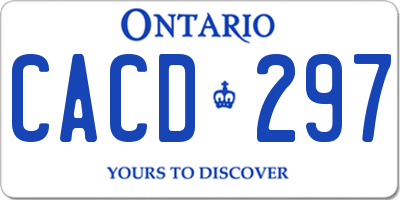 ON license plate CACD297