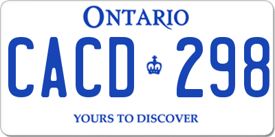 ON license plate CACD298