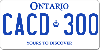 ON license plate CACD300