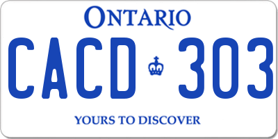 ON license plate CACD303