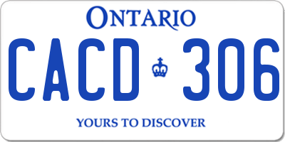 ON license plate CACD306