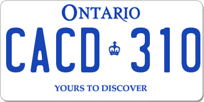 ON license plate CACD310