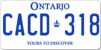 ON license plate CACD318