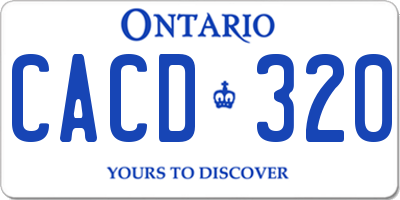 ON license plate CACD320