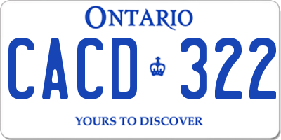 ON license plate CACD322