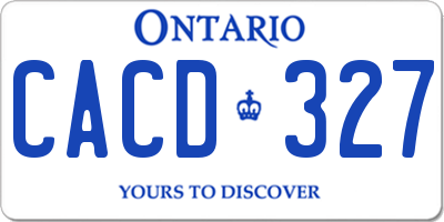 ON license plate CACD327