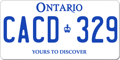 ON license plate CACD329