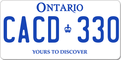 ON license plate CACD330