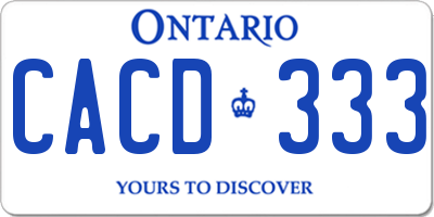 ON license plate CACD333