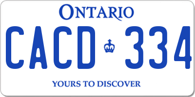 ON license plate CACD334