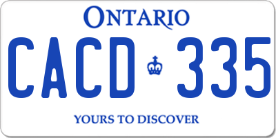 ON license plate CACD335