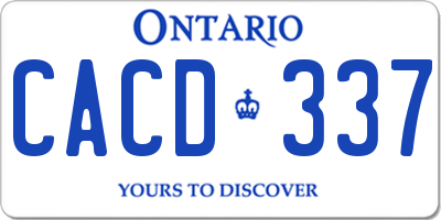 ON license plate CACD337