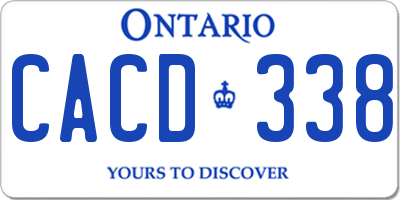 ON license plate CACD338