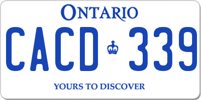 ON license plate CACD339