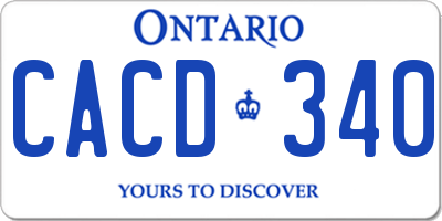 ON license plate CACD340