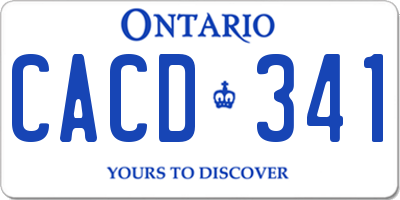 ON license plate CACD341