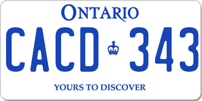 ON license plate CACD343