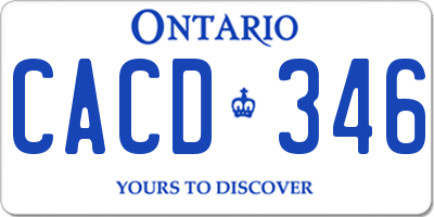 ON license plate CACD346