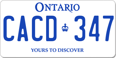 ON license plate CACD347